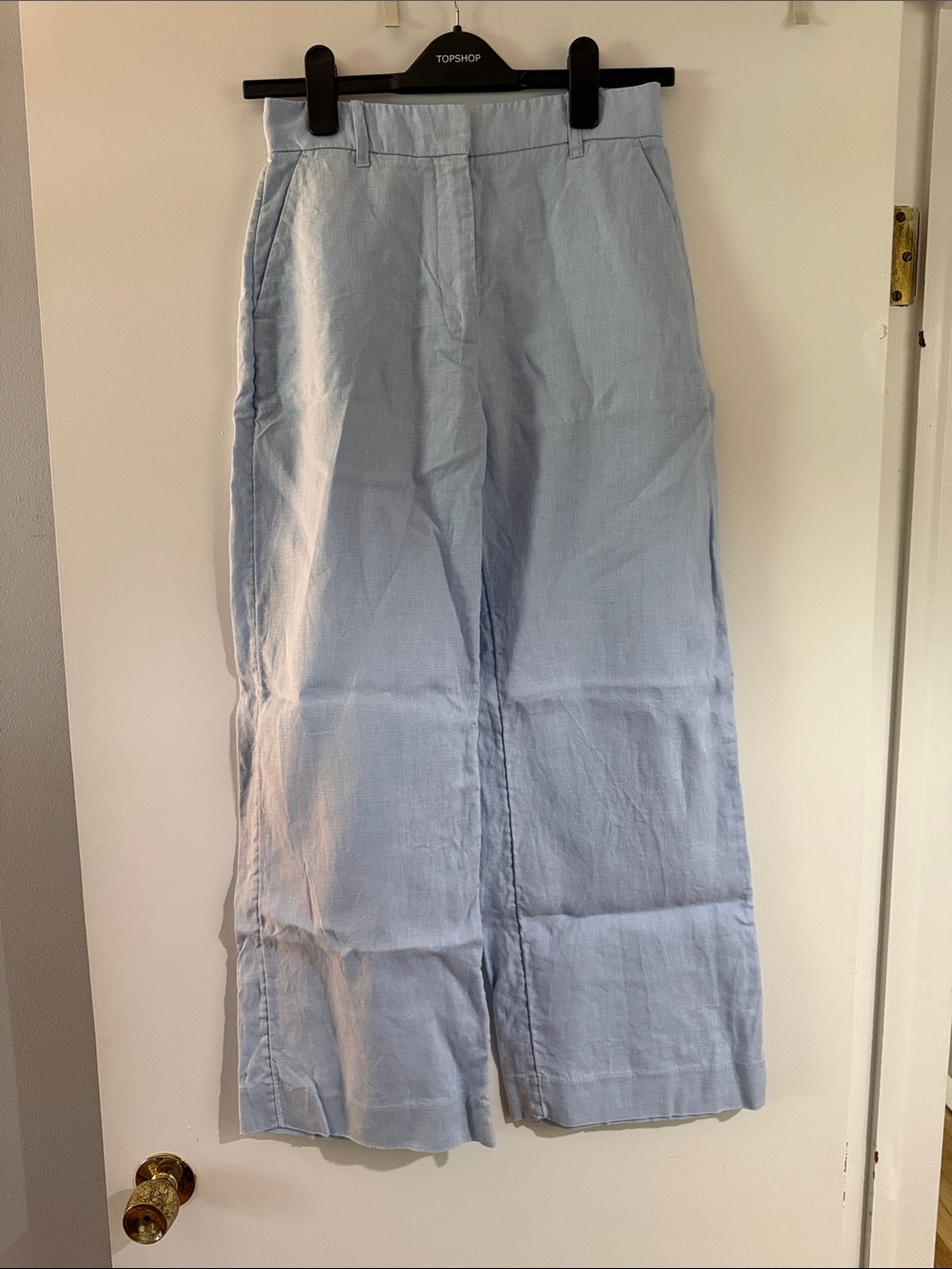Abercrombie & Fitch Pale Blue Linen Wide-Leg Pant
